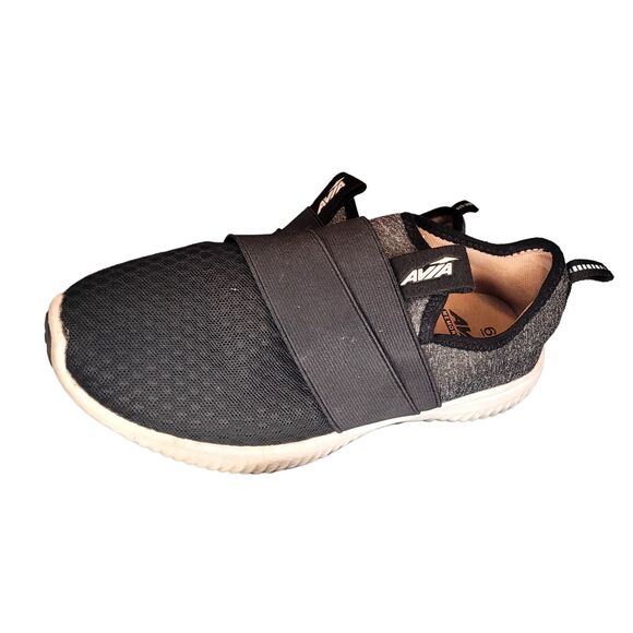 AVIA Black & Gray Fabric Upper Slip On Sneakers Women's Size 6 Memory Foam - Picture 4 of 7